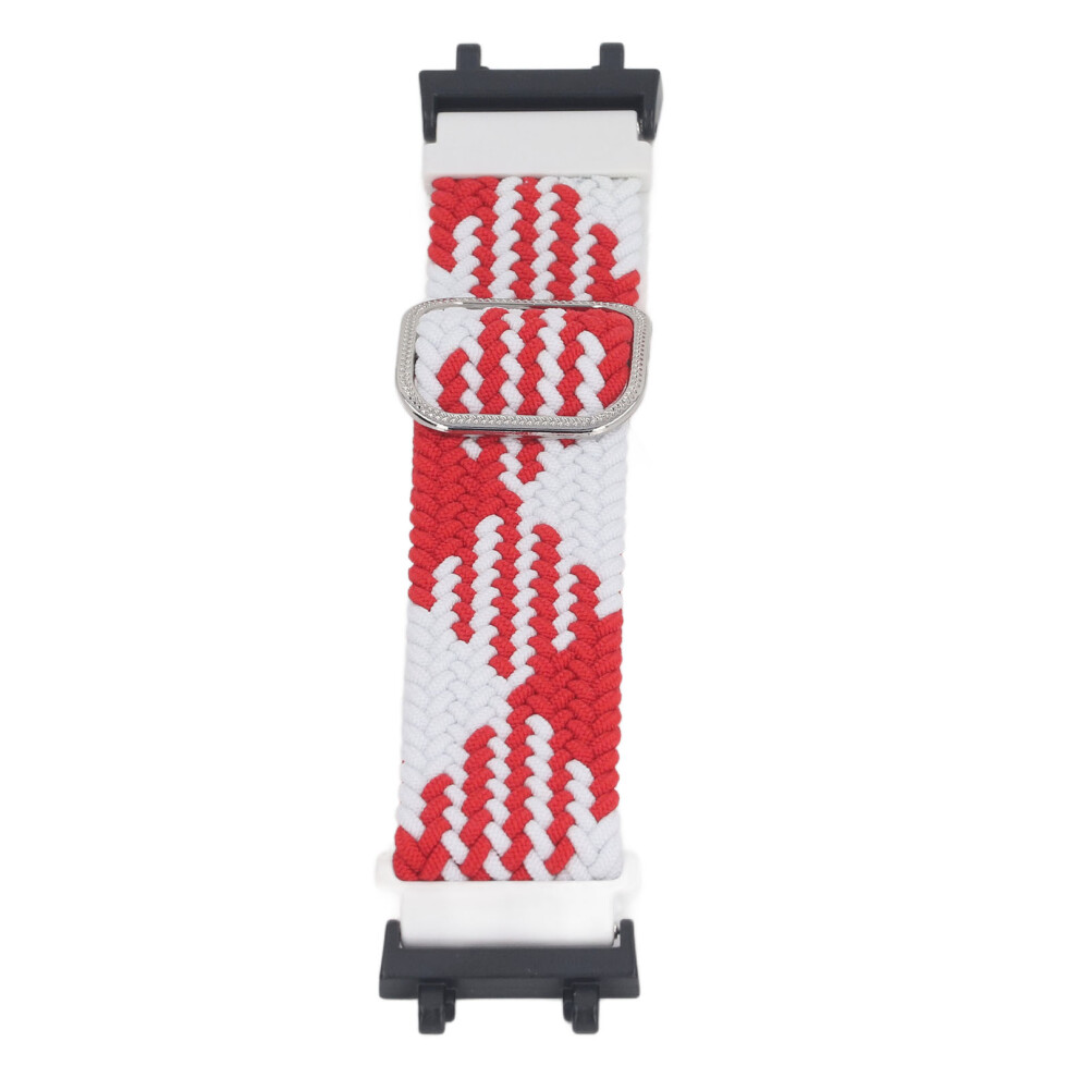 Stretchy Nylon Watch Band For Amazfit Active Edge A2212, Red & White White,Red 9441385868792