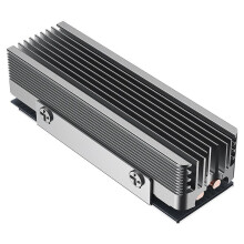 M.2 2280 SSD Heatsink with 14.8W/MK Thermal Pad 2 Heat Pipes M.2 SSD Radiator for M.2 NVMe 2280 SSD Cooler Silver Grey