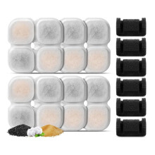Cat Water Fountain Filter Replacement for 101oz/3L Crystal Cat Fountain Triple Filtration Replacement Filters 6Set