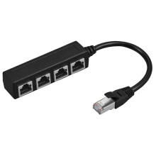 RJ45 Ethernet Splitter Network Cable Adapter 1 to 4 RJ45 LAN Ethernet Connector Adapter for Network Extension