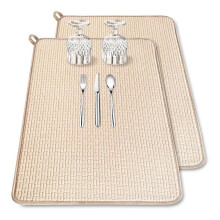 2 Pack XXL Large Microfiber Dish Drying Mat,24x17.7 Inch Absorbent Dish Drainer Kitchen Counter,Dish Drying Pad