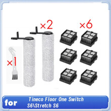 Filtro de Cepillo Giratorio con 1 Cepillo de Limpieza para Aspiradora en Seco y Húmedo para Floor One S6/Stretch S6 Consumible