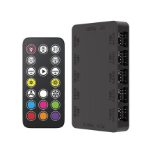 Hub Ventola di Raffreddamento ARGB10 Porte 4 Pin 5 V-3 Pin Controller Ventola con Illuminazione Magnetica per Case Computer PWM Splitter Ventola Nero