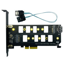 PCIE 4.0 Naar M.2 SSD-Adapterkaart PCIE X4 GEN4 Naar M.2 NVME SSD + Dubbele SSD-Adapterkaart NVME 64 Gbps + 6 GbPS