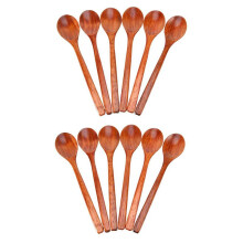Cucharas de Madera, 12 Cucharas Soperas de Madera para Comer, Mezclar y Remover, Cuchara de Mango Largo, Utensilio de Cocina.