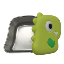 304 Stainless Steel Dinosaur Snack Box with Silicone Lid Dip Container Food Storage Fresh-Keeping Box Sealed Snack Cup D