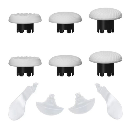 10 in 1 Joystick Kit for PS5  Dualsense Controller Replacement Thumbsticks Joysticks Grip and 4 Paddles White