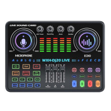 DJ20 Live Ljudkortsutrustning 48V Kondensormikrofon Efterklang Brusreducering för Kardioiddesignmikrofon A