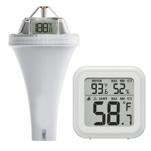 Floating Pool Thermometer Outdoor Pool Temperature Sensor Indoor Humidity Monitor Accurate Water and Air Temp Readings