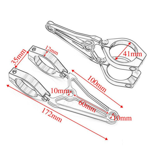 Motorcycle Universal Headlight Bracket Mount Clamp for 39mm-41mm Adjustable Headlight Mount Clamp Black 1