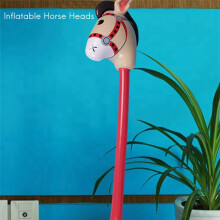 9PCS Inflatable Horse Heads Cowgirl Stick PVC Balloon Outdoor Educational Toys for Children Babies Birthday Gifts