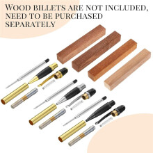Lot de 12 Stylos en Bois, Stylos Ă Bille Rotatifs avec Plateau Tournant en Cuivre de Remplacement, Fournitures de Classe DIY D