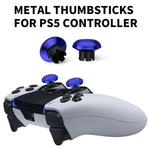 6-in-1 Metal Thumb Joystick Cap Accessory for PS5 Dualsense  Series Controller 6 Interchangeable Joysticks Silver 2