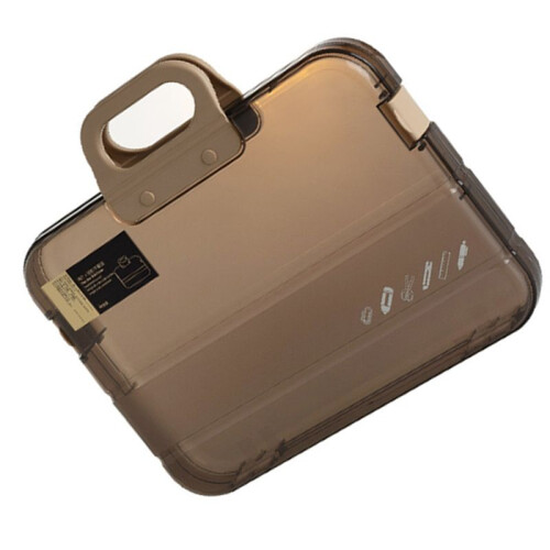 Plastic File Folder with Lock Handle Portable Box File Waterproof Filing Supplies Pencil Case Multi-Purpose Document Bag 2