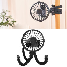 Ventilatore portatile per passeggino - Alimentato a batteria, 9,5x9,5x21 cm, Nero