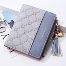 (Gray) Fashion Women Wallets Female PU Leather Wallet Mini Ladies Purse Zipper Clutch Bag Money Card Holder for Women Girl(Purple)