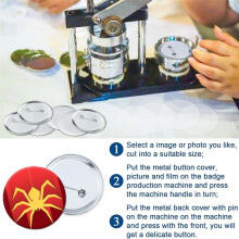 150 Pcs 2.28inch(58mm) Button Blanks Kit-DIY Supplies for Custom Pins, Includes Metal Shells, Pin Backs&Clear Film