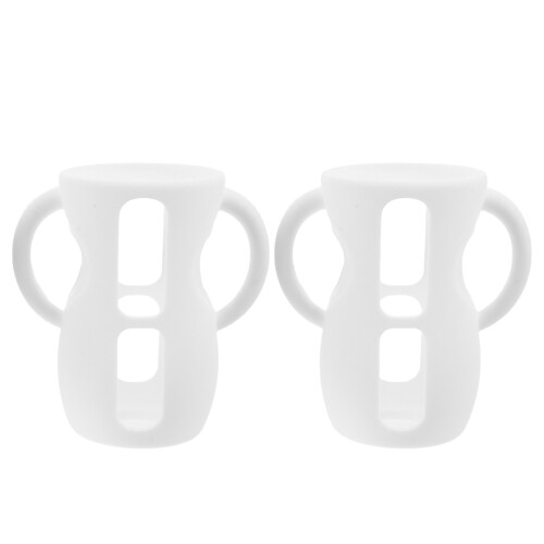 4Pcs Baby Bottle Sleeves Silicone White Covers for Storage Use 2