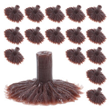 100Pcs Plastic Mini Tree Base for Dollhouse Model Trees Coffee Color