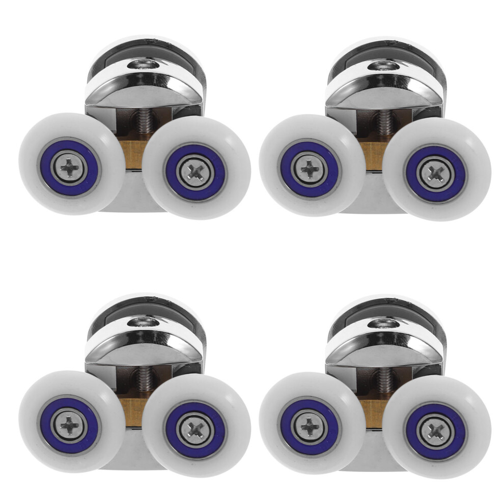 4Sets Glass Shower Door Rollers Silent Smooth Sliding Nylon Hardware 3681550774541