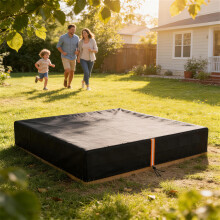 (M) AIYAPLAY Sandbox Cover, Square Sandpit Cover with Drawstring & Elastic Band