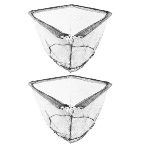 6Pcs Foldable Telescopic Fishing Net with Triangular Net Head Black 2