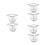 6Pcs Foldable Telescopic Fishing Net with Triangular Net Head Black 6