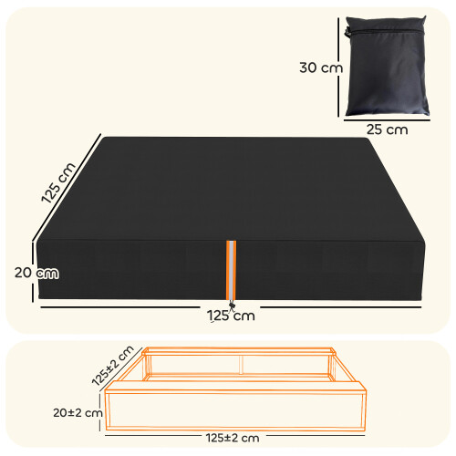 (M) AIYAPLAY Sandbox Cover, Square Sandpit Cover with Drawstring & Elastic Band 2