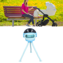 Mini Baby Kinderwagenschirm Fan 4000mAh Wiederaufladbar 360 Clip Blau