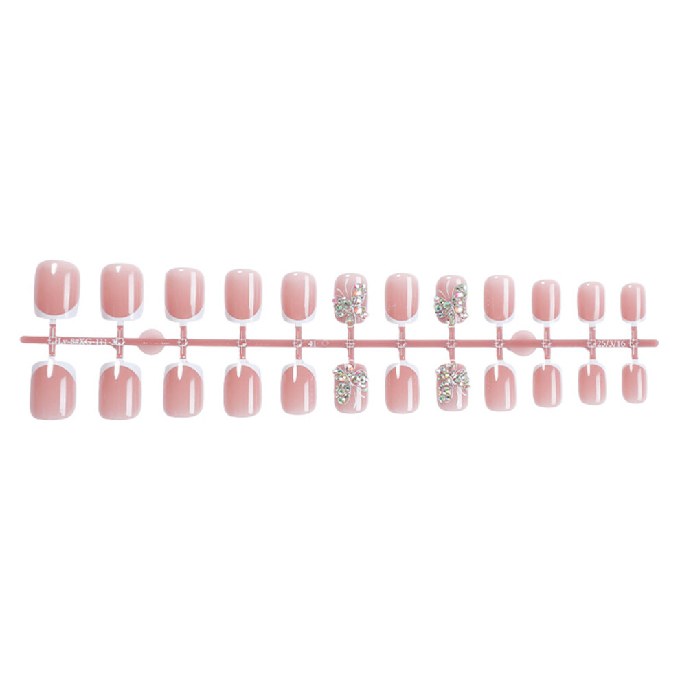 Roc-Electron Pink Short Glossy Press On Nails For Diy Design