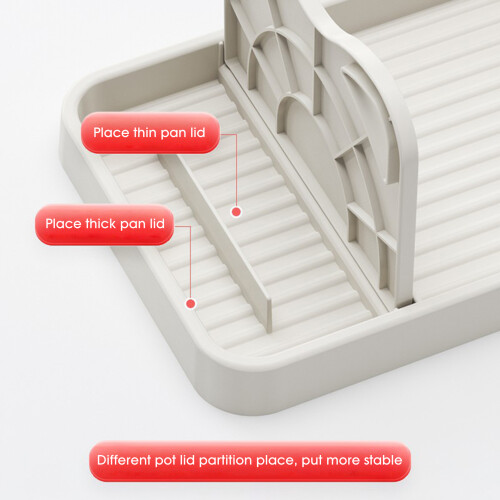 (Creamy White) Foldable Pot Cover Rack, Space-Saving Spoon Holder