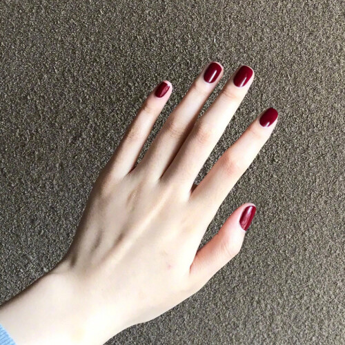 24pcs Red Wine False Nails, Fashion Manicure Patch