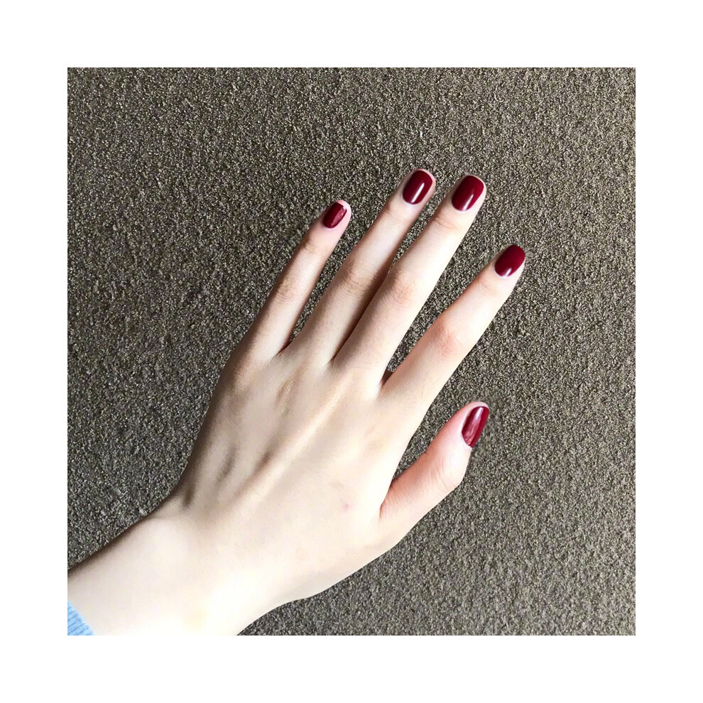 Dachuang Beauty Red 24Pcs Wine False Nails, Fashion Manicure Patch