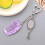 (Purple) Cute Mini Comb & Mirror Keyring for Home Decor 3