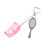 (Pink) Cute Mini Comb & Mirror Keyring for Home Decor 1