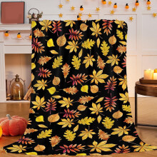 Couverture polaire douce à motif feuilles d'érable, 127 x 152 cm