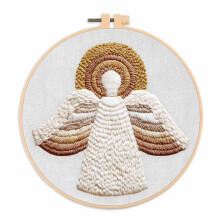 Embroidery Starter Kit with Pastoral Religious Pattern, DIY Full Range Stamped Embroidery Cross Stitch Kits for Beginners Adults