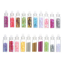 Set de lentejuelas 3D para uñas con purpurina, colores y formas variadas, 12 g