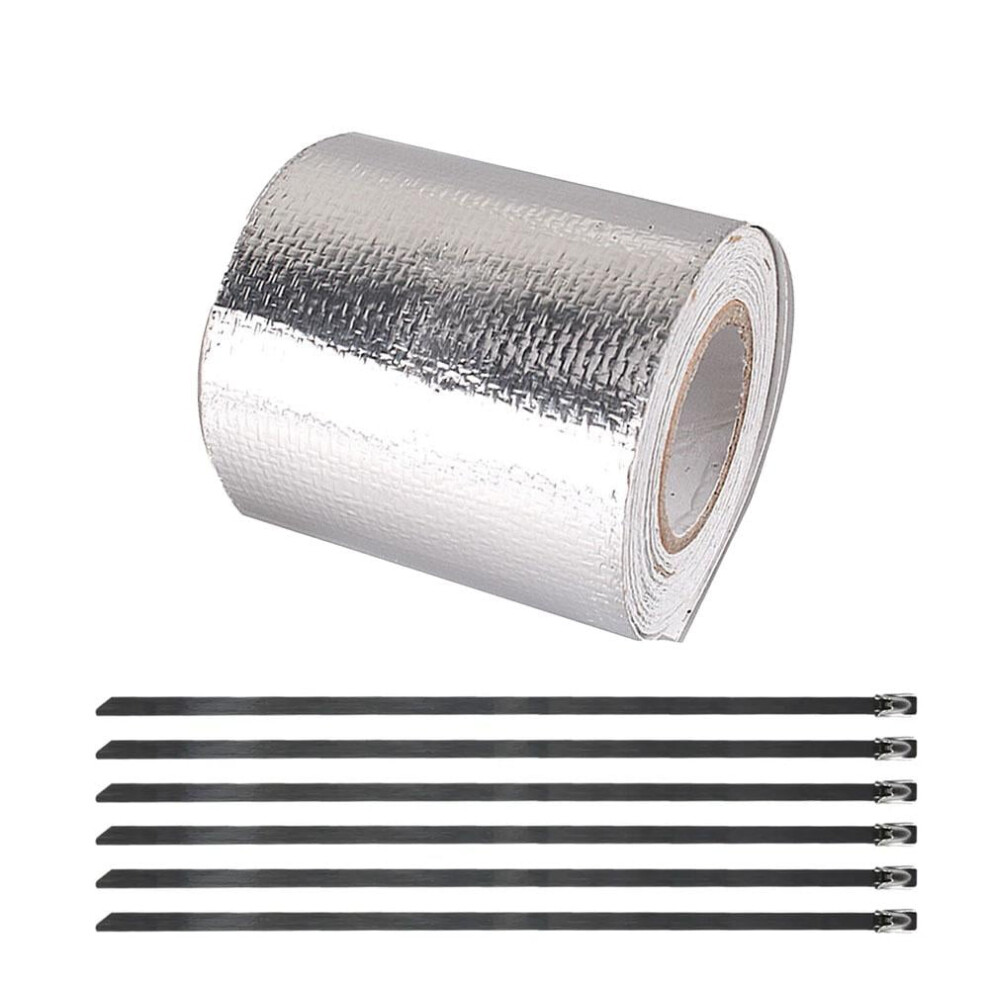 Qenashaing Aluminum Foil Tape 5Cm5m, Gold/Silver, High-Temp & Water-Resistant, Strong Adhesion, For Vehicle/Boat Exhaust, Soundproofing, Repair Â 9353595516793