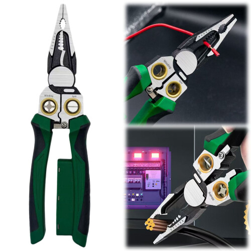 8-in-1 Wire Stripper with Voltage Tester, Multifunctional Electrical Pliers for Cutting, Pulling, Scraping 1