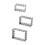 3Pcs Rectangle Scalloped Edge Cookie Cutter Set Rectangle Cookie Cutter Stainless Rectangle Rectangle Fluted Edge Cutters 0.8 Inch Depth 1