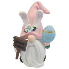 Faceless Doll Decoration Rabbit Resin Ornaments Easter Egg Crafts Statue Garden, Faceless Bunny Resin Figurine for Easter and Garden Decor