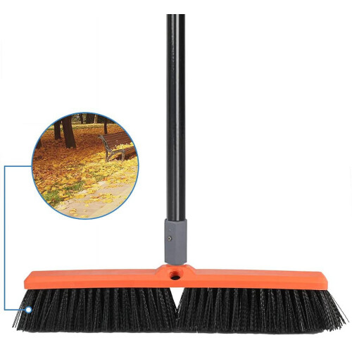 Vassoura de empurrar resistente com cerdas largas de 45 cm (18 polegadas)