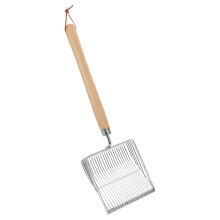 Stainless Steel Sand Scoop with Wooden Handle, Beach Shovel for Shell Collecting and Metal Detecting