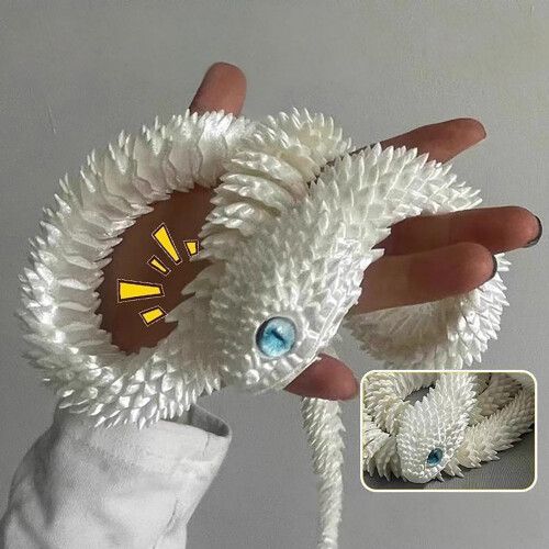Three Dimensional Printed Snake Hand Toy with Fully Movable Joints Realistic Plastic Decorative Figurine 1