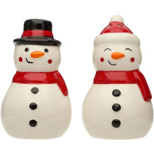 Ensemble de salières et poivrières Bonhomme de neige