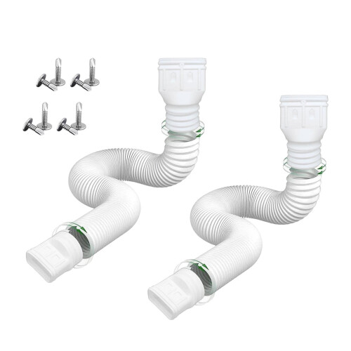 2-Pack Flexible Rain Gutter Downspout Extensions, Extendable 21–68", Compatible with Standard Downspouts