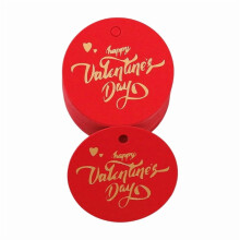 Pack Of 100 Heart/Round Shaped Paper Labels for Candy Bags Hanging Ornament Valentine's Day Gift Wrapping Accessories