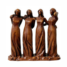 Ensemble de 4 figurines en résine peintes à la main représentant des sœurs