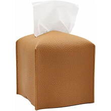 Boîte à mouchoirs carrée en similicuir 5x5x5 pouces